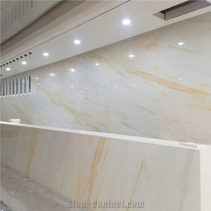 China White Cloud Marble Reception Counters