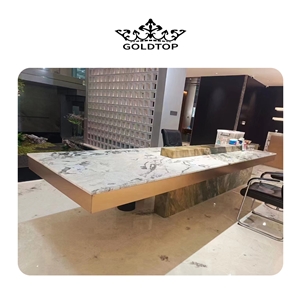 GOLDTOP OEM/ODM Dover White Marble Commercial Tables