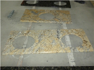 GOLDTOP OEM/ODM Giallo Golden Flower Granite Vanity Tops