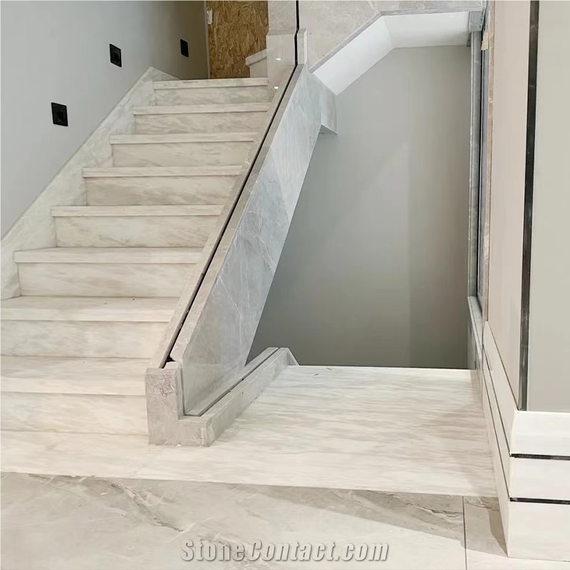 High Quality White Cary Ice Marble Stairs