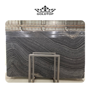 High Quality With Veins Black Wood Marble Slabs