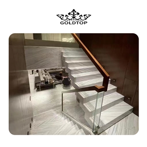 Wholesale In Stock Icelandic Wood White Marble Stairs