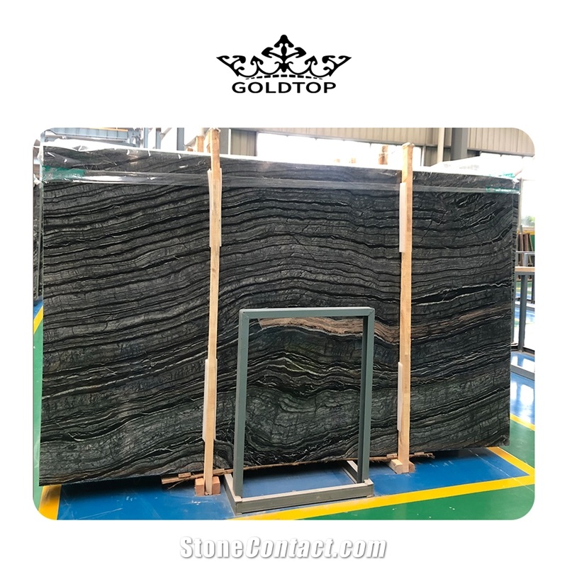 Wholesale Price Black Wood Marble Slabs For Counters