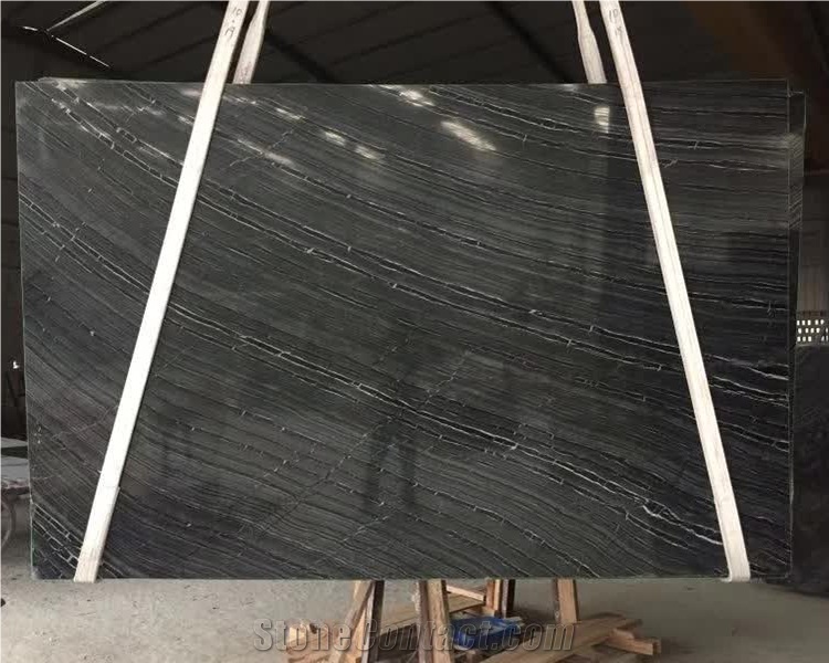 Wholesale Price Black Wood Marble Slabs For Counters