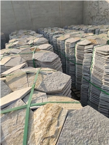 Flagstone Paver Yellow Quartzite Sawn Cut