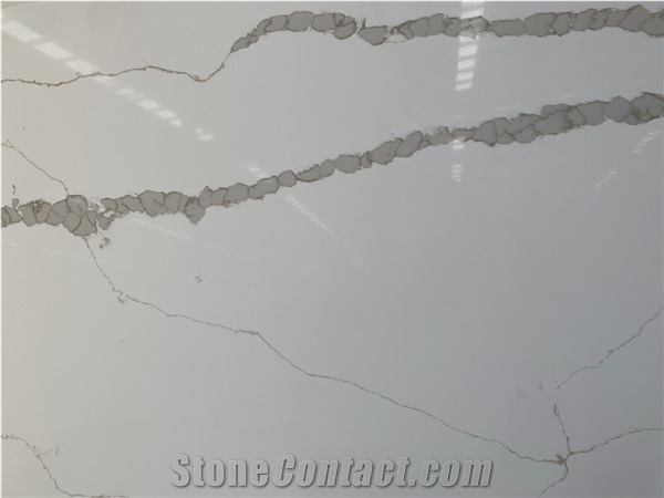 China Engineered Calacatta Verona Quartz Stone Slab