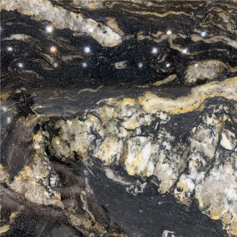 Brazil Natural Stone Big Slab Black Fusion Granite Tiles