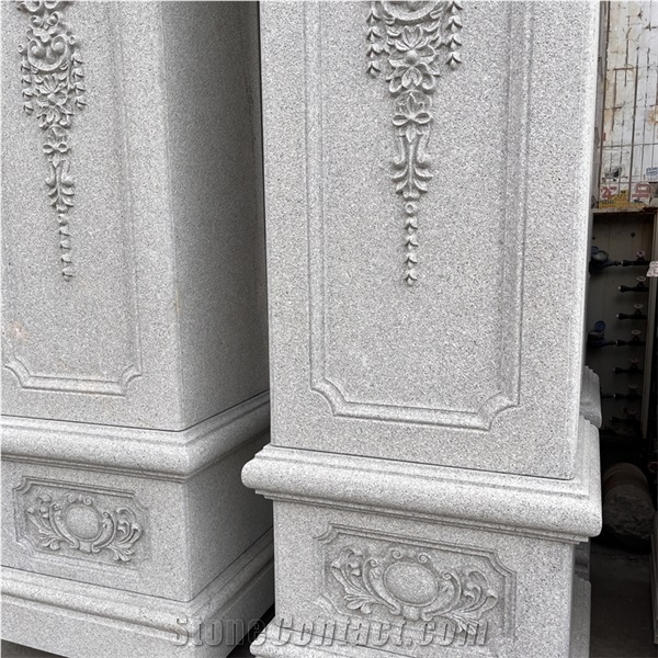 Stone Gate Posts Natural Granite Column For Outdoor Decor