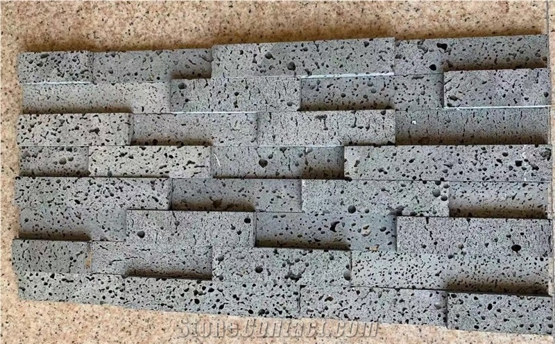 4-Layer Stone Stacked Veneer Kenya Black Marble Wall Ledgers