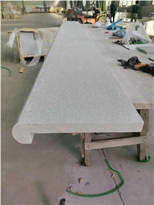 Bullnose Stone Pool Coping Snow White Quartzite Pool Steps