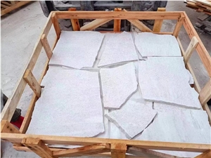 Crazy Stone Pattern Pavers White Quartzite Random Flagstone