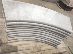 Curved Stone Bullnose Pool Coping White Quartzite Pool Paver