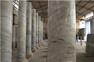 Solid Marble Calacatta Manhattan Roman Column For Architect