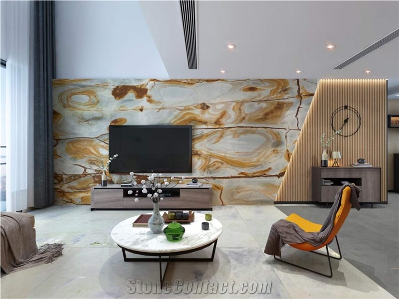 Polished Gold Deep Quartzite For Home Decoration