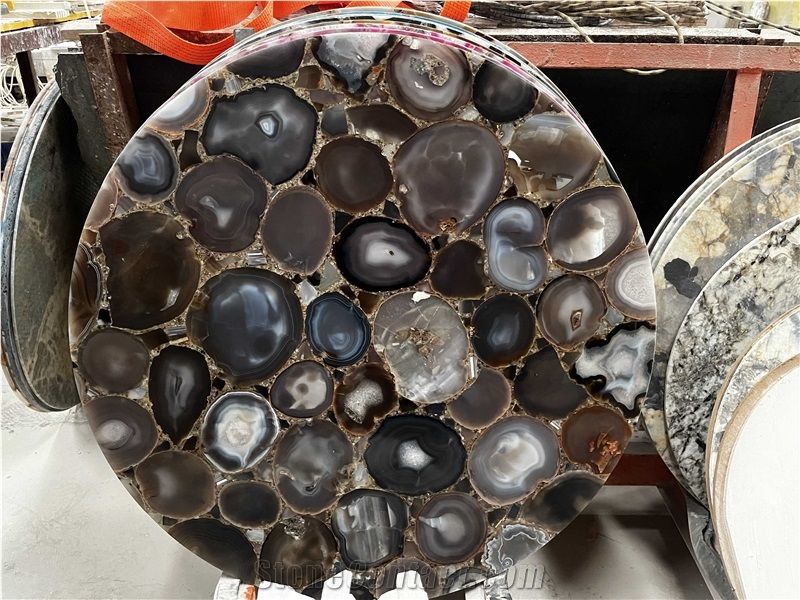 Grey Agate Semiprecious Stone Slabs