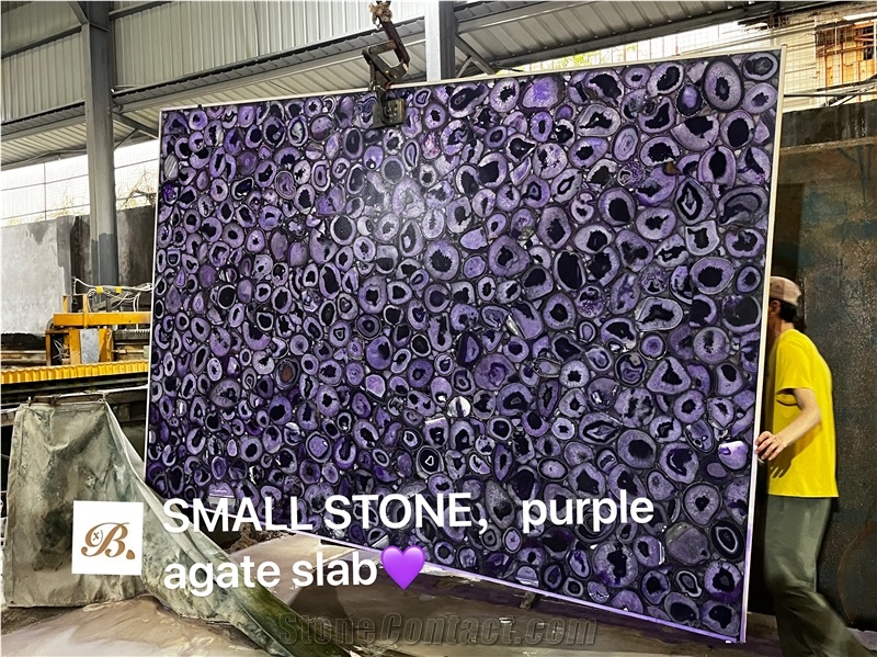 Luxury Agate Purple Slab, Gemstone Big Slab