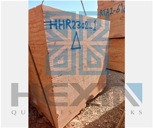 Iran Red Travertine Blocks