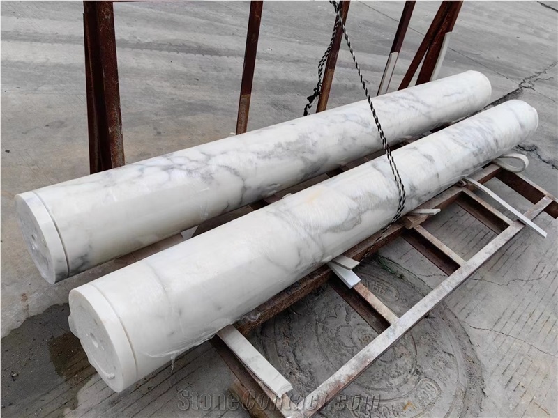 Manufactuer Carrara White Marble Porch Column, Pillars