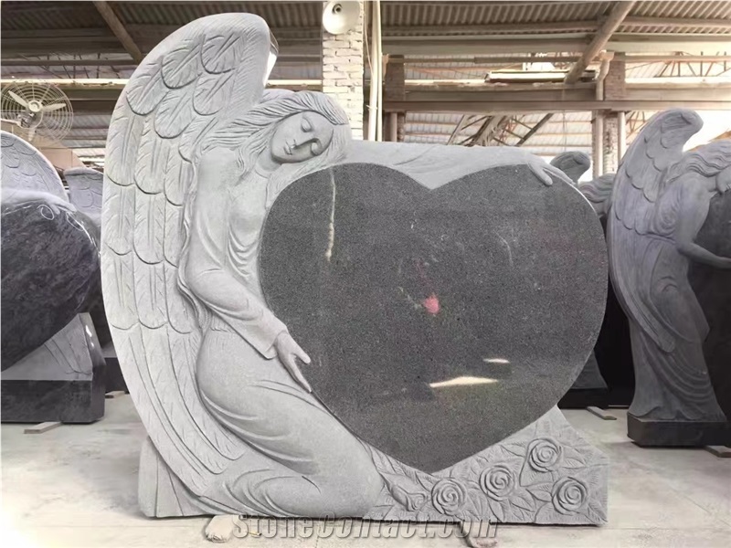 Wholesale Angel Style Monument Tombstone, Heart Tombstone