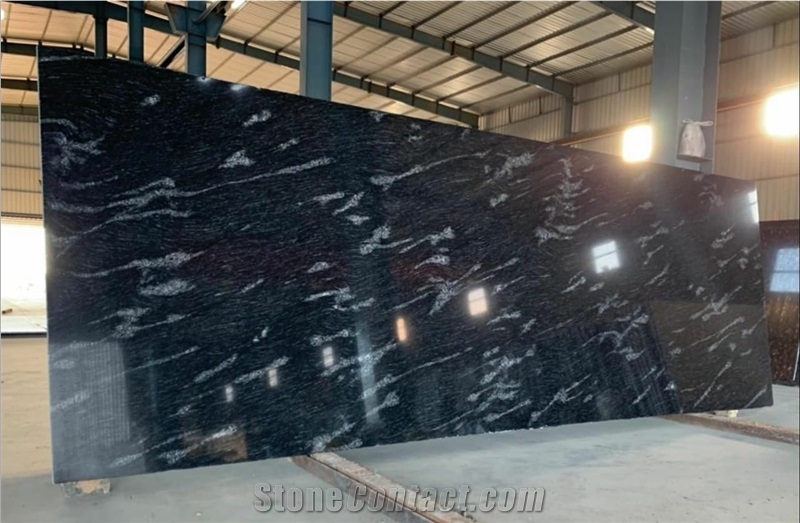 Fish Black Granite Slabs