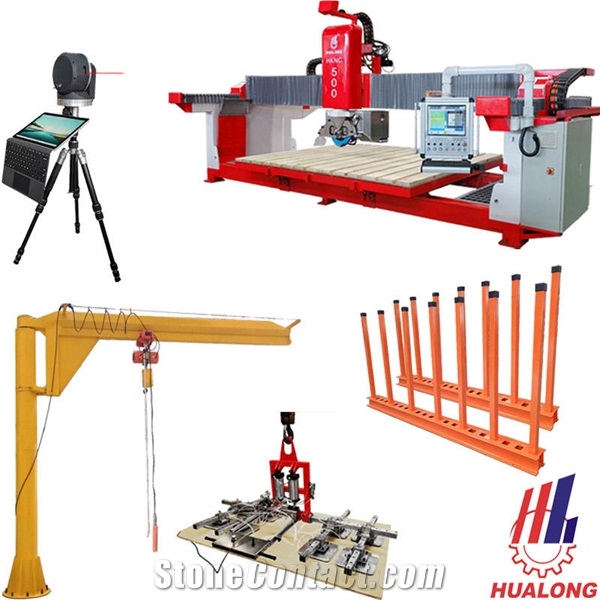 HKNC-500 Multifunctional 5 Axis CNC Router Bridge Saw With Milling CNC Working Center
