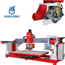Hualong HLSQ-650 5 Axis CNC Bridge Saw Stone Cutter Sink Countertop Machine