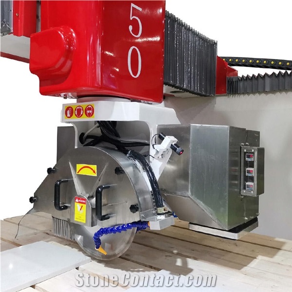 Hualong HSNC-450 Automatic Marble Slab Cutting Machine CNC Granite Tile Bridge Saw