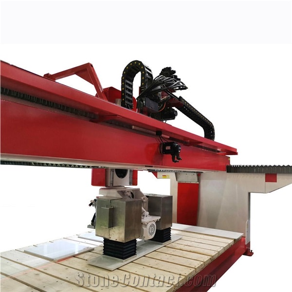 Hualong HSNC-450 Automatic Marble Slab Cutting Machine CNC Granite Tile Bridge Saw