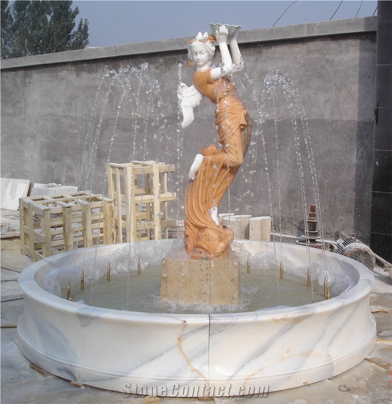 Human Statue Sculpture Fountain Waterfall Fountain Outdoor