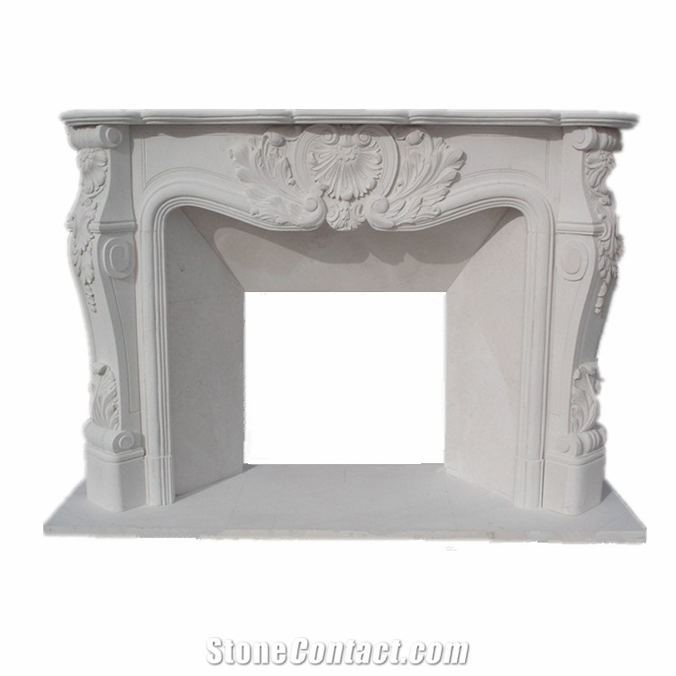 Indoor Hand Carved Fireplace Fireplace Mantel For Sale