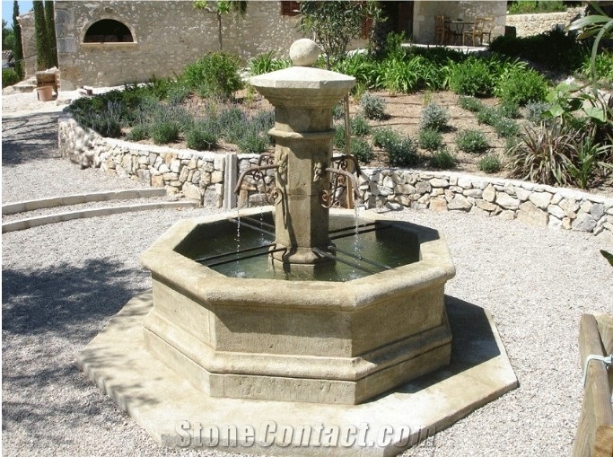 Limestone Water Fountain Outdoor For Garden