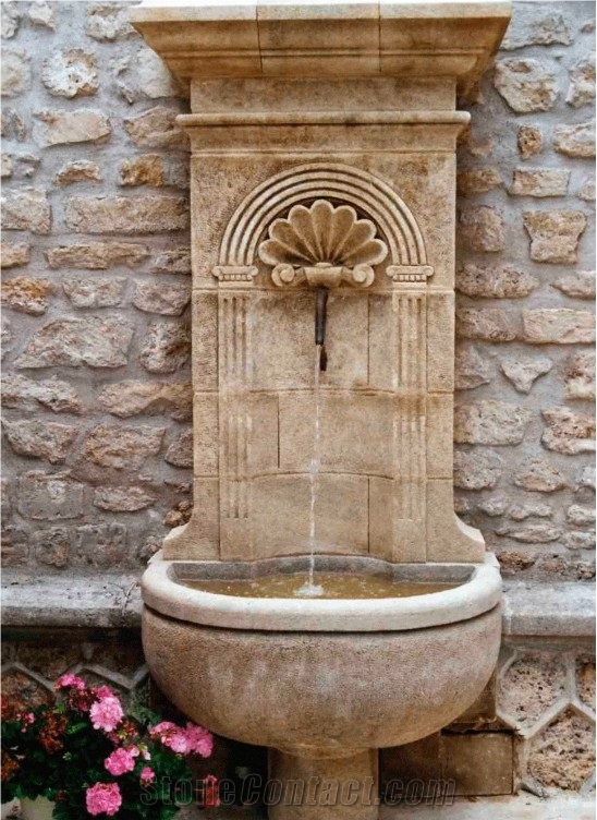 Limestone Water Fountain Outdoor For Garden