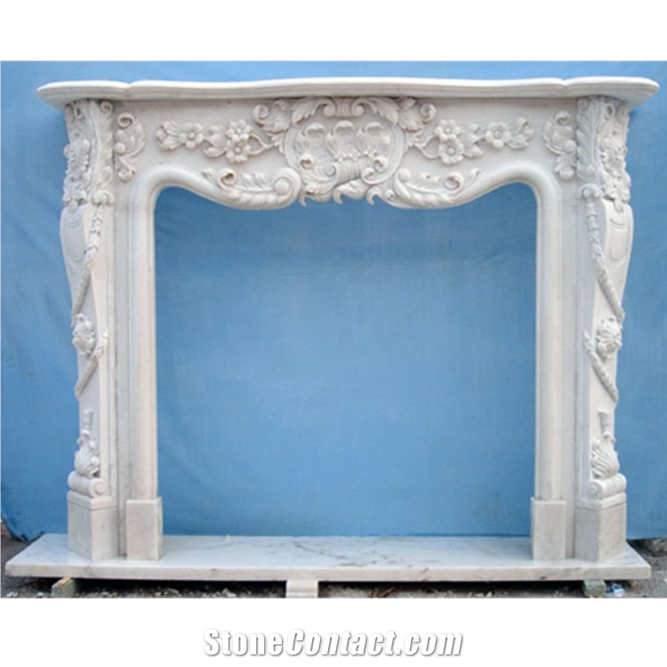 Modern Carved Fireplace, Decorative Fireplace Surround