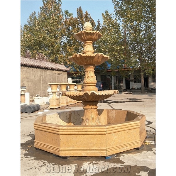 Natural Stone Carved Modern Water Fountain Outdoor
