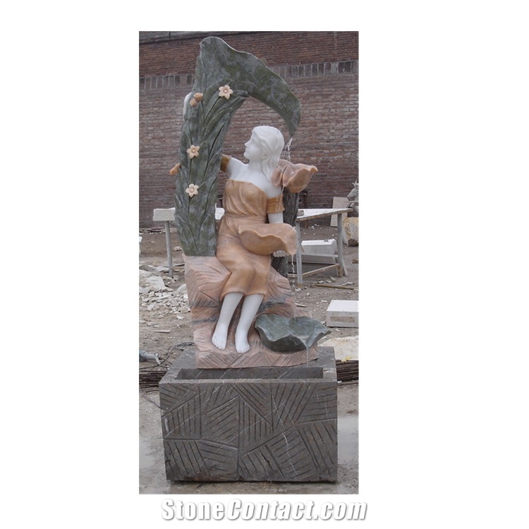 Water Fountain Woman Statue Outdoor For Garden