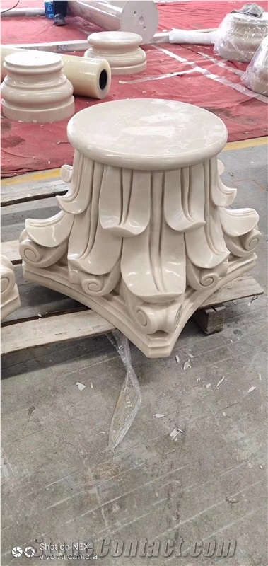 Aran White Marble Solid Column Pillar With Premium Quality