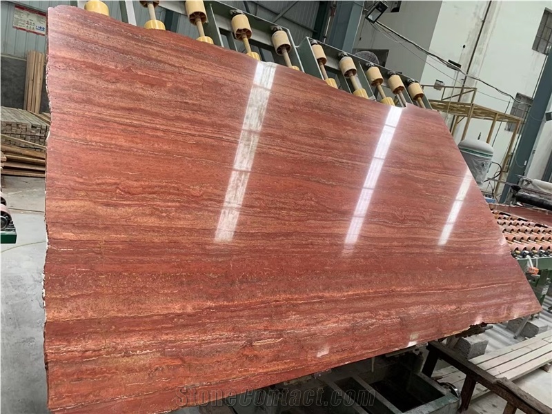 Azarshahr Red Travertine Slab&Tiels For Project