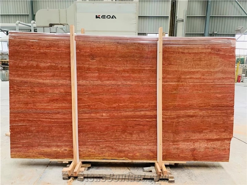 Azarshahr Red Travertine Slab&Tiels For Project