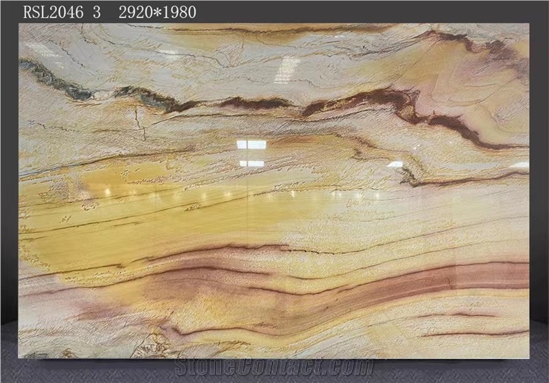 Bookmatched Quartzite Slab For Tv Background