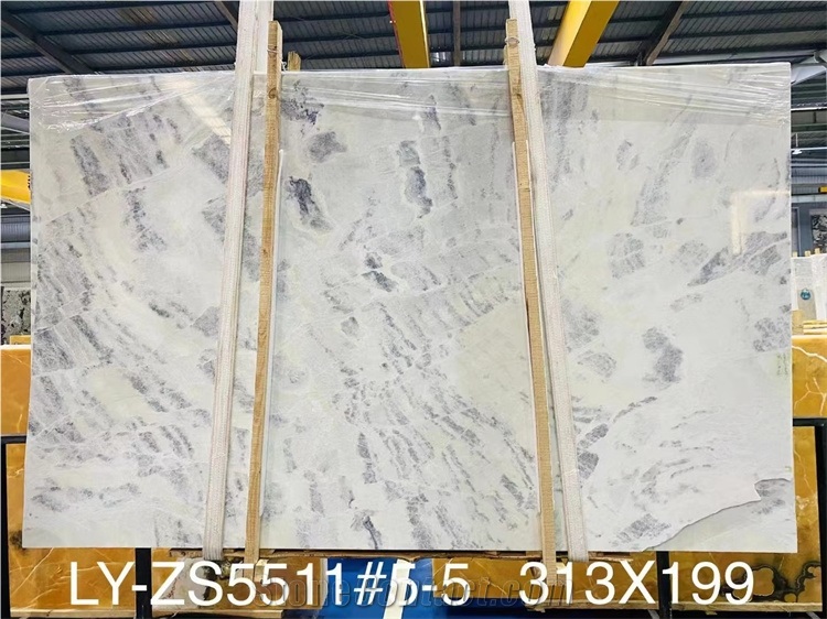 Bright Color Beautiful White Blue Color Marble For Staircase