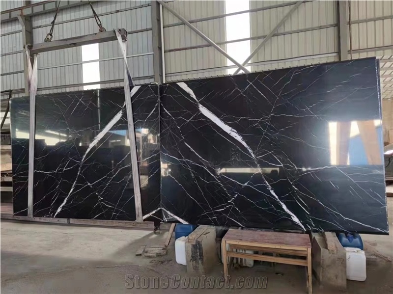Cheap Open Book Matched Black Nero Marquina Marble Slabs