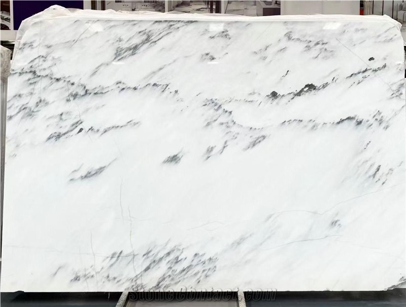 China Ink White Marble Slab&Tiles For Project