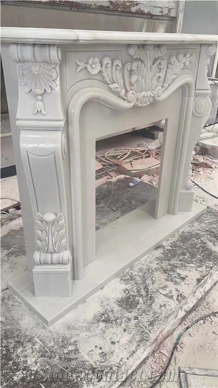 Factory Price Natural Marble Sculptured Fireplace