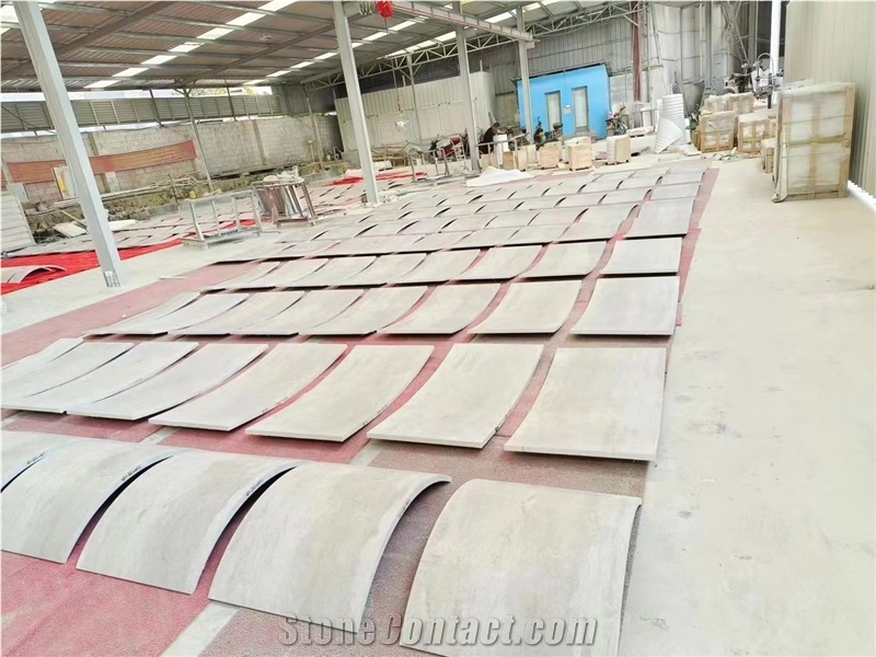 Grey Marble Arc Plate Curve Tiles For Wall Cladding