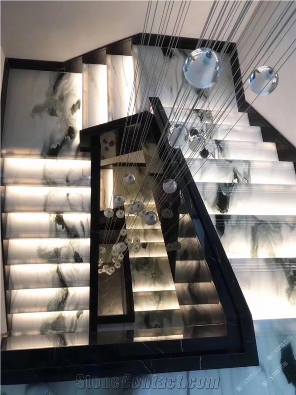 HOT Panda White Marble Stone Stairs, Steps With Premium Quality