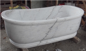 Kwong Sal White Marble Full Body Bathtub