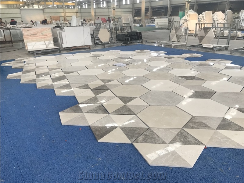 Moonlight Beige Marble Mix Marble Floor For Project