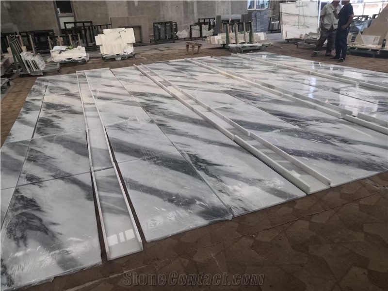 Mountain White Marble Slab&Tiles For Home Decoration