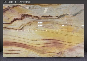 Multicolor Quartzite Slab Beautiful Color Stone Slab Tile