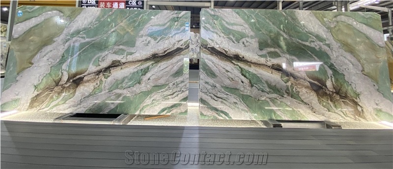 Natural Green Quartzite Luxury Stone For Hotel